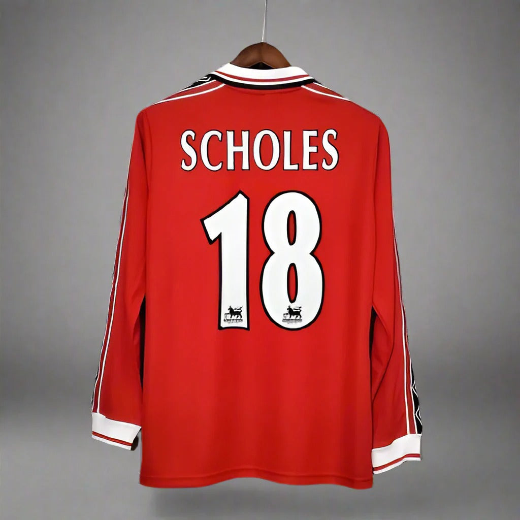 Retro Manchester United 1998-1999 Home Long Sleeve Secondary image