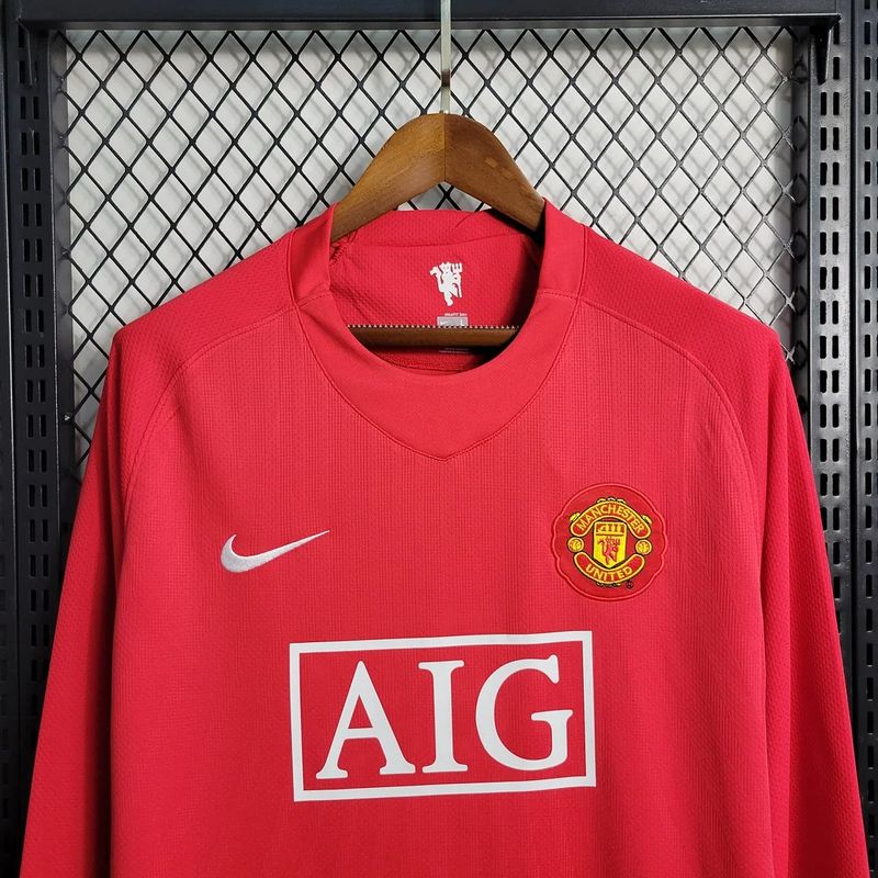 Retro Manchester United 2007-2008 home Long Sleeve