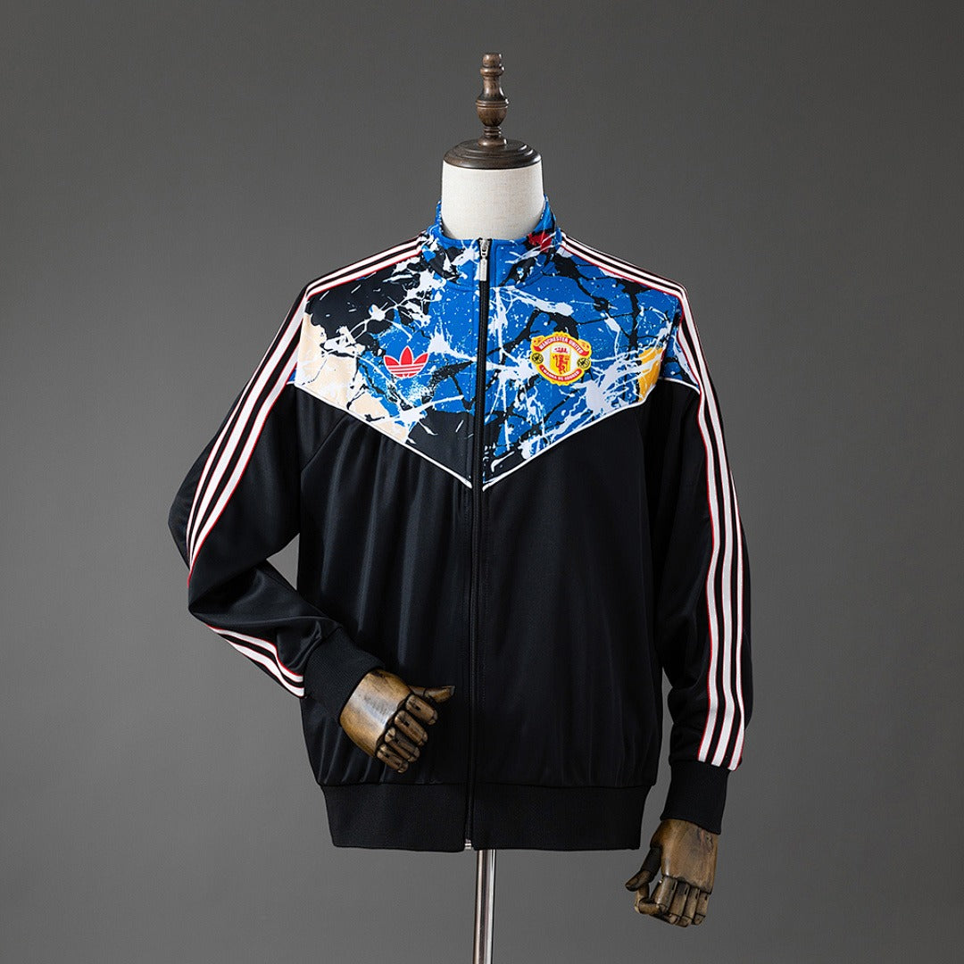 Manchester United MU x Stone Roses Track Top 'Black Multi Main image