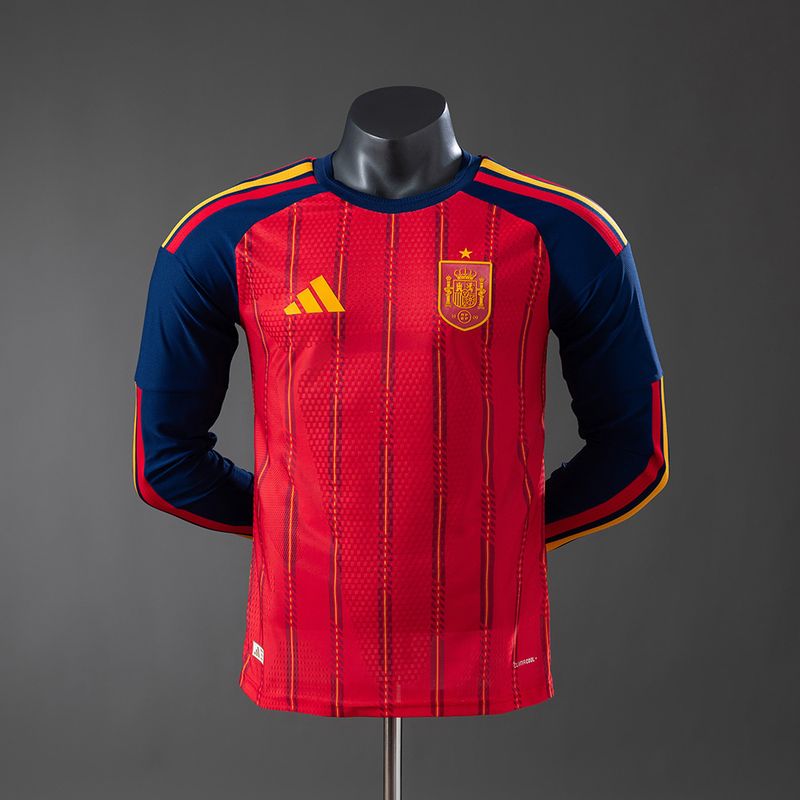 Spain national 2026 home player Long Sleeve - WCFOOTBALLSUIT